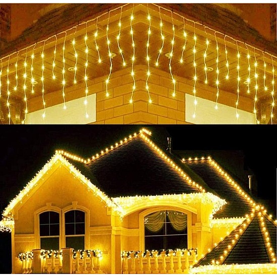 Instalație  Franjuri 24 m LED, diverse culori, pentru exterior rezistent