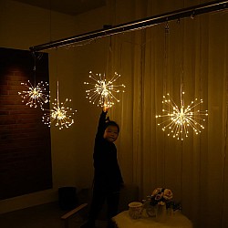 Instalație 5 Artificii Decorative LED, 5 m, cu telecomandă, diverse culori