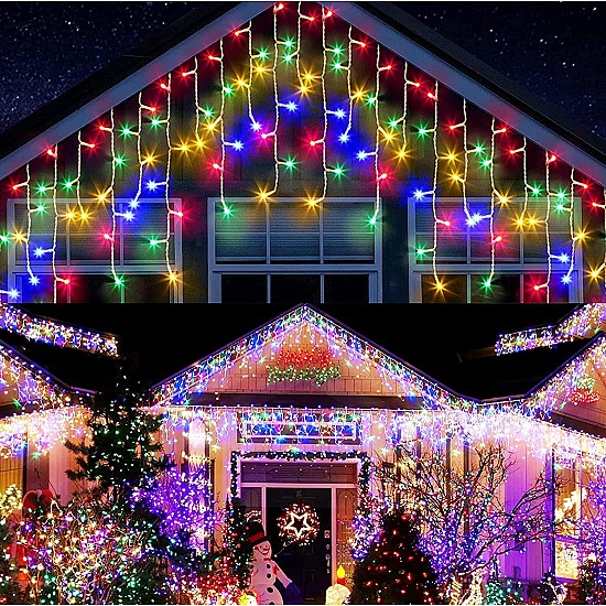 Set 3 Instalatii 15 metri model  franjuri  cu led , diverse culori