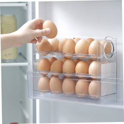 Suport organizator pentru 30 oua,3 niveluri cu afisaj data