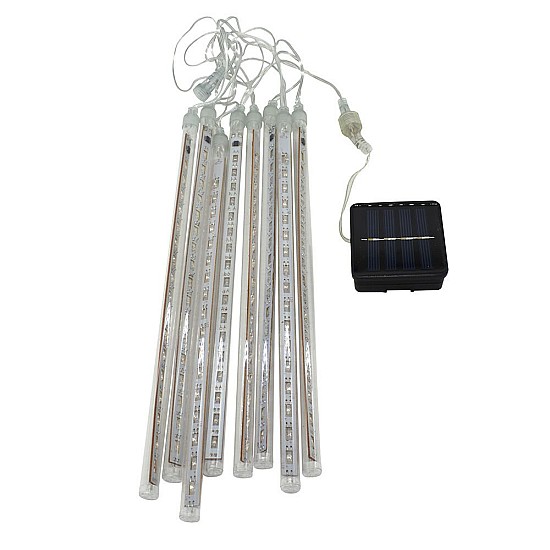 Instalaţie Ploaie de Meteorţi 8 tuburi×30 cm solară + telecomandă, LED, diverse culori 