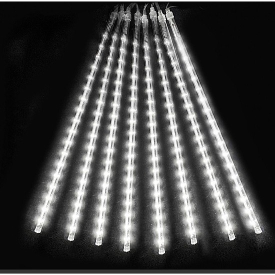 Instalaţie Ploaie de Meteorţi 8 tuburi×30 cm solară + telecomandă, LED, diverse culori 