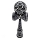 Kendama profesionala din lemn 18 cm culoare negru/alb