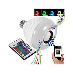 Set 2xBec bluetooth led cu boxa,jocuri de lumini si telecomanda 