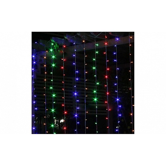 Instalație  tip Perdea 3×1 m, 120 LED, joc de lumini diverse culori, interior/exterior