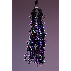 Instalație Perdea 5×0,6 m, fir gros negru, LED alb cald, exterior