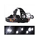 Lanterna frontala cu 3 leduri si 2 acumulatori, Led Cree 5W