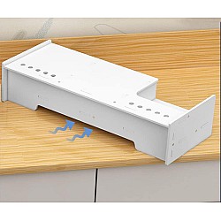 Suport pentru monitor sau laptop cu 2 sertare din pvc 