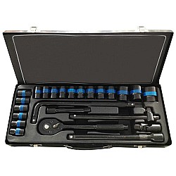 Trusa chei tubulare 24 piese Black Chrome MLG-6204