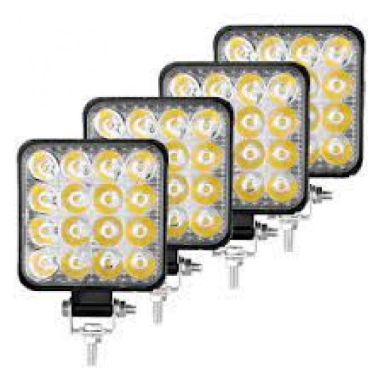 Set 4 proiectoare 16 LED 48W auto OFF-ROAD, IP 67