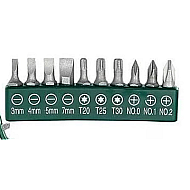 Set 2xCheie 8 piese tip clichet maner VERDE (10 biti si 6 tubulare 1/4 ) multifunctionala