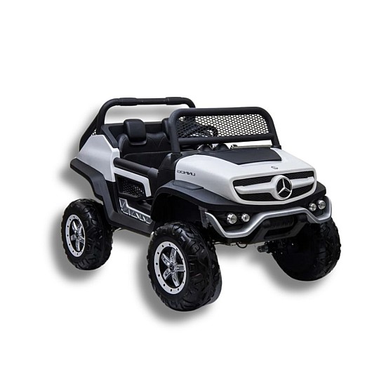 Masinuta electrica cu telecomanda 4x4 Mercedes-Benz Unimog Alb