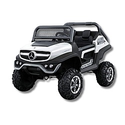 Masinuta electrica cu telecomanda 4x4 Mercedes-Benz Unimog Alb