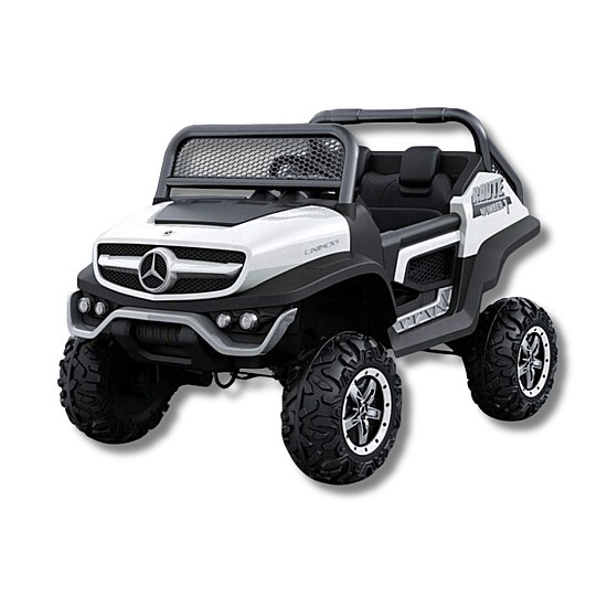 Masinuta electrica cu telecomanda 4x4 Mercedes-Benz Unimog Alb