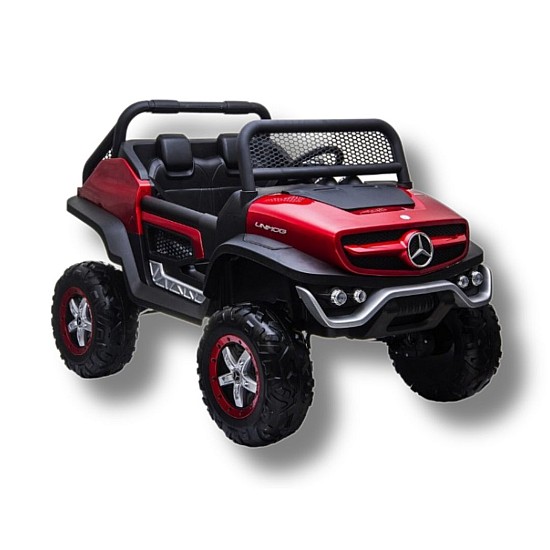 Masinuta electrica cu telecomanda 4x4 Mercedes-Benz Unimog Rosu Metalizat