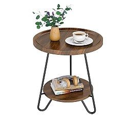 Masuta Cafea 2 Polite Rotunde , Culoare Maro