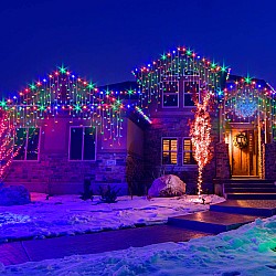 Instalație Perdea 9×1 m, LED diverse culori, exterior, efecte de lumină