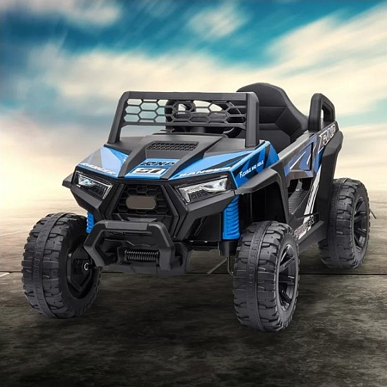 Masinuta electrica copii, model jeep,12 V cu telecomanda,lumini si muzica, Albastra 