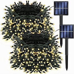 Pachet 2 instalatii cu incarcare solara si telecomanda 45 m, 450 leduri,panou solar , diverse culori 