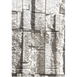 Set 10 buc tapet autoadeziv din spuma moale ,70x77 cm ,model Piatra gri+alb