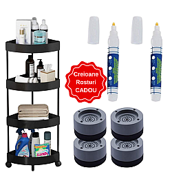 Pachet promo: Etajera colt + picioruse antiderapante  + CADOU creioane pentru rosturi