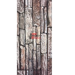Set 5 Bucati tapet autoadeziv 3 d 30X60 cm model piatra bej-maro