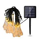 Instalație Solară 5 m, 30 LED globuri cristal, lumină galben caldă, exterior