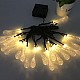 Instalație Solară 5 m, 30 LED globuri cristal, lumină galben caldă, exterior