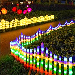 Gărduleț decorativ LED pentru exterior, interconectabil, 3 m, 160 LED-uri, multicolor