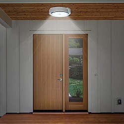 Aplica cu incarcare solara 100 W, diametru 240 mm si telecomanda , alb rece