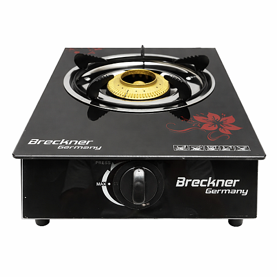 Aragaz plita cu un arzator din fonta 3KW, sticla securizata, 400x300x90mm Breckner