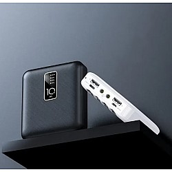 Baterie Externa 12.000 mAh cu Lanterna si Cabluri de Incarcare Incorporate Q-CD227