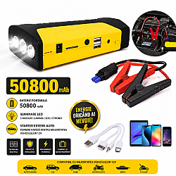 Baterie Portabila 50800 mAh cu Iluminare LED si Starter Extern Auto