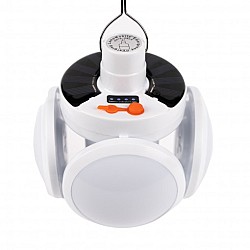 Bec LED solar cu incarcare si 4 brate pliabile