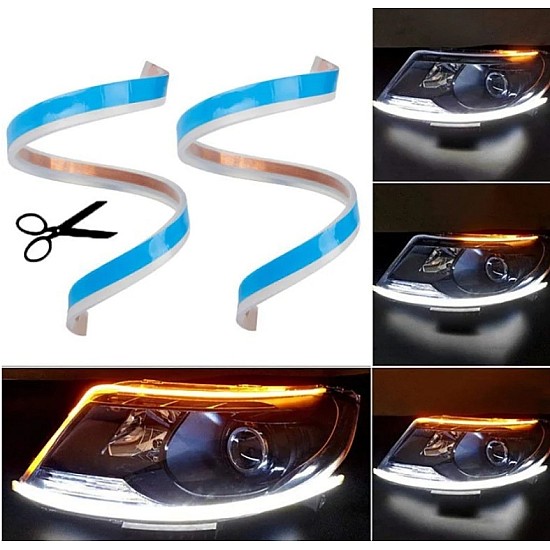 Set 2 benzi LED strip DRL cu functie de semnal secvential