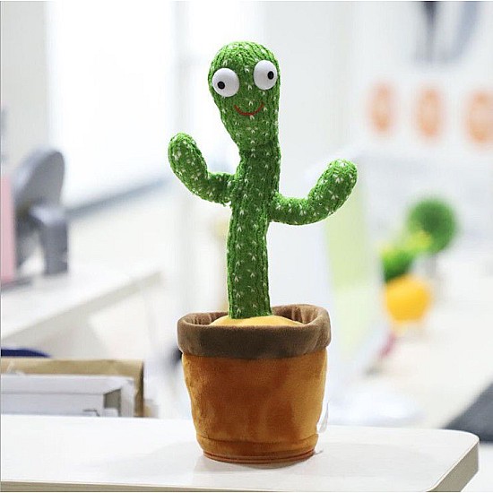 Jucarie Cactus dansator cu acumulatori, cablu USB