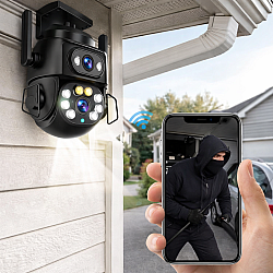 Camera de supraveghere Dubla PTZ de 8MP 4K model Q S800 cu aplicatie