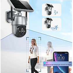 Cameră de Supraveghere CCTV Q SX01 cu Audio Bidirecțional și Panou Solar 4G