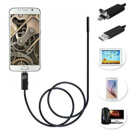 Camera endoscop foto/ video, 2in 1 Android/ USB ,diametru 7mm, cablu de 5m