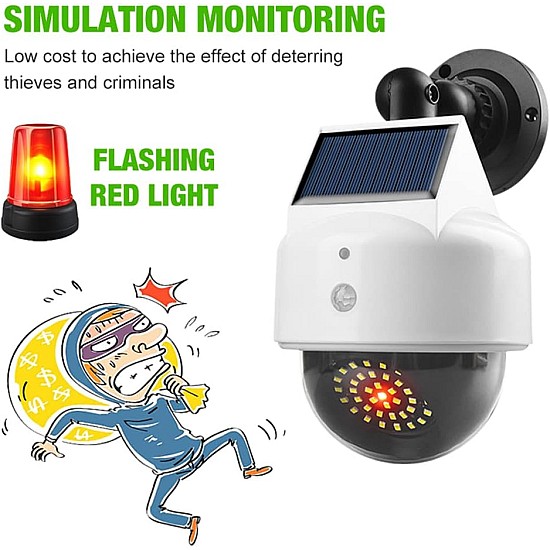Lampa solara si camera de securitate falsa 2 in 1 JX-5118