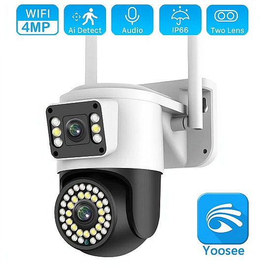 Camera de supraveghere Ip Cu 2 ecrane, 5 mpx si rotire 360 grade