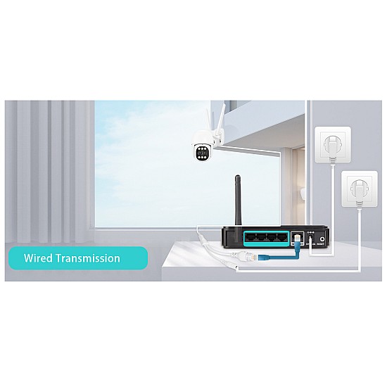 Camera pentru supraveghere video PTZ 1080 HD, Lentila Duala 2,4 G, Wifi