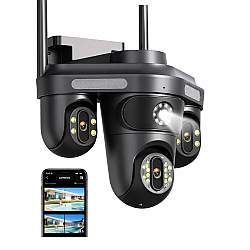 Camera de supraveghere 16MP cu 4 lentile, senzor de miscare, alarma si alerte pe telefon