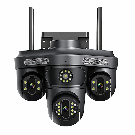 Camera de supraveghere 16MP cu 4 lentile, senzor de miscare, alarma si alerte pe telefon