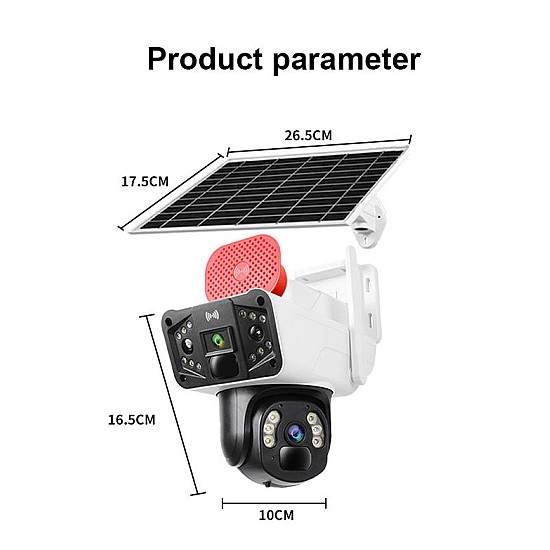 Camera de Supraveghere Dubla cu Panou Solar si 4G SIM, 3+3MP Full HD, 355°, Tracking si Alarma