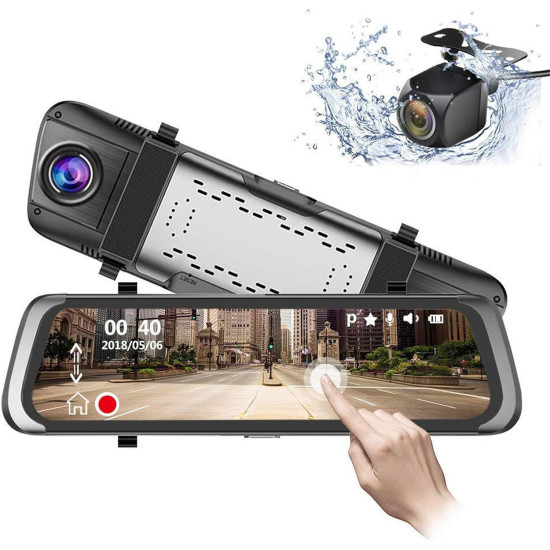 Cameră Auto Oglindă Retrovizoare 10" LCD, Starlight Night Vision Dual Cam