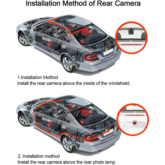 Cameră Auto Oglindă Retrovizoare 10" LCD, Starlight Night Vision Dual Cam