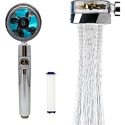 Cap de dus turbo cu microfiltru de bumbac, 360 de grade rotative cu elice, jet spirala