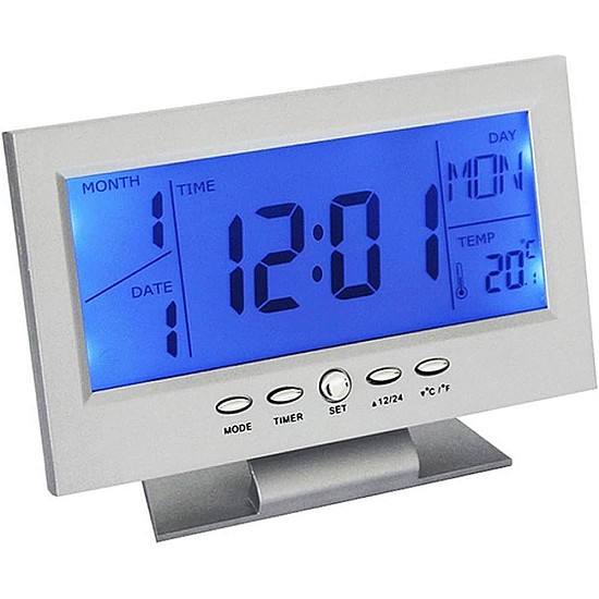 Ceas cu ecran LCD DS 8082 Argintiu