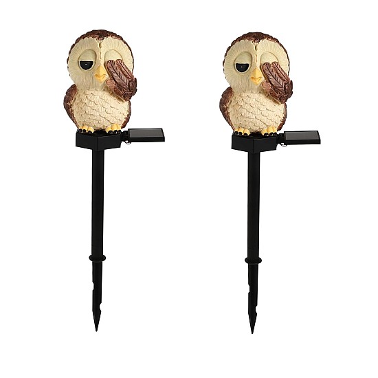 Set 2 decoratiuni solare in forma de Bufnita